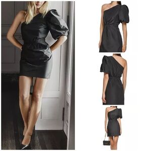 NWT Karl Lagerfeld Paris Limited Edition One Shoulder Puff Sleeve Dress Size 14